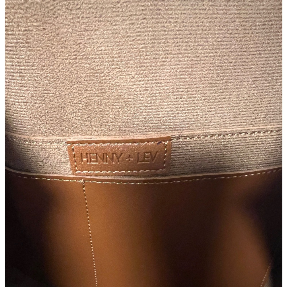 Henny + Lev Vegan Leather Tote Bag Brown Minimalist Shoulder Bag NWT Medium - Picture 3 of 15